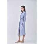 (S) 質感丹寧牛仔排扣藍色洋裝二手衣, , large