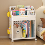 【AOTTO】洞洞板兒童雙層附輪書本收納架(AS-604), , large