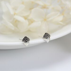 【Angel & Me】 幸運橡果 橡實 s925純銀耳環 耳夾 情人節禮物,  【Angel & Me】 幸運橡果 橡實 s925純銀耳環 耳夾 情人節禮物