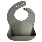 Mushie Silicone Bib - Silver Sage, , large
