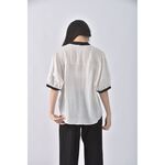 (XL) yansoo條紋白色短袖上衣二手衣, , large