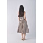 (S) liz lisa格紋棕色綁帶長裙二手衣, , large