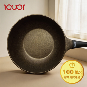 韓國ICUCI 超耐磨 金礦極輕不沾炒鍋28cm(瓦斯款/香檳金/百萬次耐磨/極輕)
