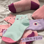 [凱美棉業] 12雙 隨機出色 純棉止滑童襪 粉嫩可愛款 兔兔童襪 卡通童襪 可愛襪 寶寶襪, , large