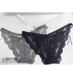 [夢巴黎]  雙細帶蝴蝶結蕾絲內褲 微透 性感內褲 蕾絲內褲 低腰內褲 內褲女生 三角褲 內褲, , large