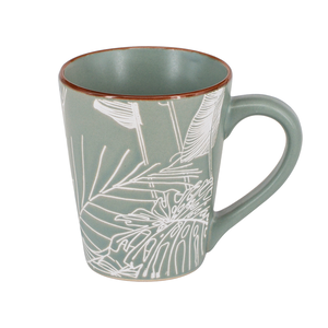 Matte Tropical Mug with Soft Banana Leaf Design