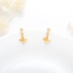 【Angel & Me】蝴蝶 s925 純銀 厚鍍24k純金 一對 耳環 耳夾 禮物, , large