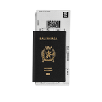 BALENCIAGA 護照及機票造型牛皮對開二折長夾/黑色, , large