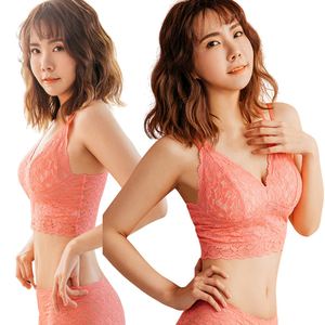 【NEONER BRATOP】立體鏤空蕾絲附無鋼圈胸罩內衣-珊瑚紅