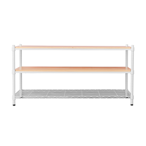 【Y HOUSE】Pine 120x45x60 cm three-layer paint color storage shelf wooden shelf - original wood paint white