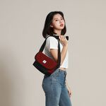 【YUNJOIN】TWILL-輕量側背包-黑色 郵差包 兩用包 小包 掀蓋包, , large