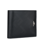 FENDI FF Logo Shadow 內拼色對開8卡短夾/黑色/紅色, , large