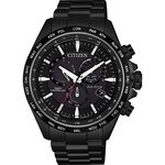 CITIZEN 星辰 亞洲限定光動能萬年曆電波錶-黑/45mm CB5835-83E, , large
