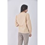(S) the line韓牌質感棉質杏色長袖上衣二手衣, , large