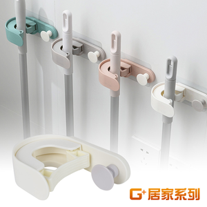 【G+居家】3組無痕貼二用掛勾架(免打孔掛架/拖把架/掛勾/無痕掛鉤/拖把夾/拖把掛架/抹布掛架/工具掛架)