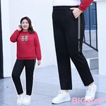大尺碼-舒彈 運動長褲-黑-0104060, , large