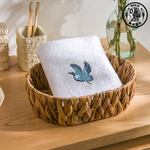 【SOLO Vintage】LCW Home 50x80cm Blue Crane Embroidery Towel 100% Cotton Super Absorbent Made in Turkey, , large