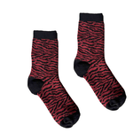 [Runway Socks]Women's Fashion Animal Print Socks &ndash; Double Cylinder Knit, Red (1 Pair), , large