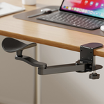 【AOTTO】鋁合金人體工學辦公桌電腦手臂肘托支撐架-黑色(LS-005BK), , large