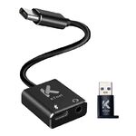 KTnet GT1 TypeC/USB轉3.5單口耳麥+PD快充轉接線 充電 聽歌 通話 線控, , large
