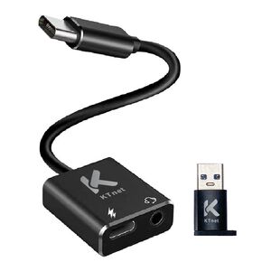 KTnet GT1 TypeC/USB轉3.5單口耳麥+PD快充轉接線 充電 聽歌 通話 線控