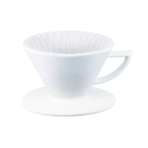 PEARL HORSE Ceramic Coffee Dripper with Handle – 1–4 Cups, White , – JA-05-02-C-W