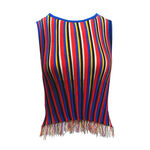 PINKO條紋下擺流蘇上衣, , large