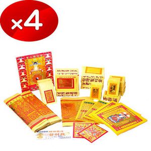 【金發財金紙】傳統豐富土地公金含五路財神金 -4入組(金紙) 品號：2341149