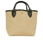 LONGCHAMP S號 LE PANIER PLIAGE 草編二用包/卡其綠, , large
