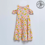 【SOLO Vintage】LCW Tropical Fruit Girls Sleeveless Dress Pure Cotton Pink Made in Turkey 9-10y, , large