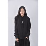 (S) puma質感連帽黑色長袖上衣二手衣, , large