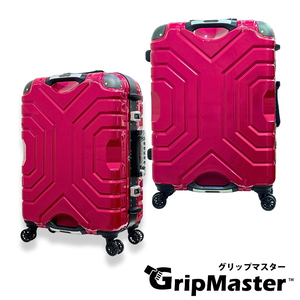 【PANTHEON PLAZA】展示品限量出清 GripMaster 24吋 MASTER 王者風範 雙把手拉鍊式硬殼行李箱 GM-1330-58 蕃茄紅(鐵灰框)
