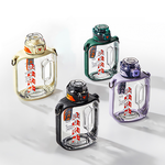 【TKK】美國進口Tritan邁噸系列 手提+背帶 直飲+吸管大容量 運動水壺1000ML(附背帶)-火山黑, , large