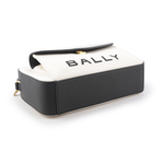 BALLY Bar Daniel 帆布及皮革口袋斜背包/自然色/黑色, , large