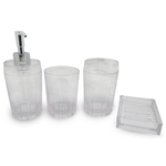 金德恩 GS MALL 台灣製造 一組四件 壓克力盥洗用具 牙刷架 漱口杯 牙膏架 肥皂盒 香皂盒 浴室收納, , large