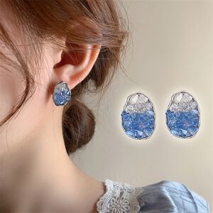 【Gulicc 】古莉可 耳環 法式藍色碎晶耳釘