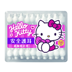 [寶富華]Hello Kitty安全護耳紙軸棉花棒50支(盒裝)(加大棉頭、避免過度深入耳朵內), , large