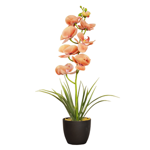 ARTIFICIAL ORCHID PLANT W/BLACK POT
