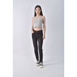 (S) fashion leisure高腰丹寧牛仔黑色長褲二手衣, , large