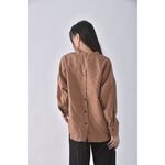 (XL) sweet後鈕扣棕色長袖上衣二手衣, , large