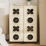 【AOTTO】60面寬趣味圈叉附輪雙排四層抽屜收納櫃(AC-060), , large