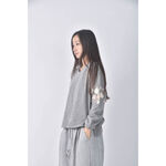 (XL) imoda棉質V領灰色長袖上衣二手衣, , large