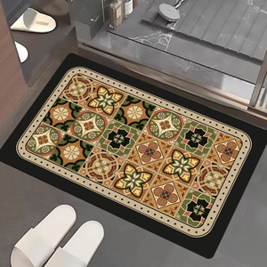 Nano suede soft diatomaceous earth water-absorbent anti-slip floor mat