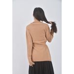 (M) pesce100% cashmore棕色綁帶外套二手衣, , large