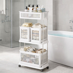 【AOTTO】多功能三層附輪置物收納架(AS-213), , large