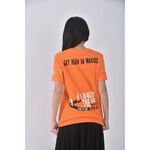 (S) hackett質感橘色短袖上衣二手衣, , large