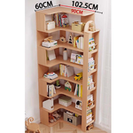 【樂樂】L型轉角簡約實用書櫃 書報架款原木7層60x102.5(實木書架 層架 置物架 收納架), , large