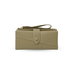 Soir&eacute;e  典雅對折長夾-灰綠 多卡位收納 人氣女用皮夾 女夾鈔票卡片零錢收納包, , large