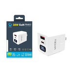 【山水之寶】MYCELL 38W GaN PD+QC氮化鎵智能數顯充電器 快速充電 快充插頭 急速充電, , large