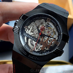[星晴錶業]MASERATI手錶,42mm,R8821108021銀黑色錶面黑錶殼深黑色真皮皮革錶帶款, , large